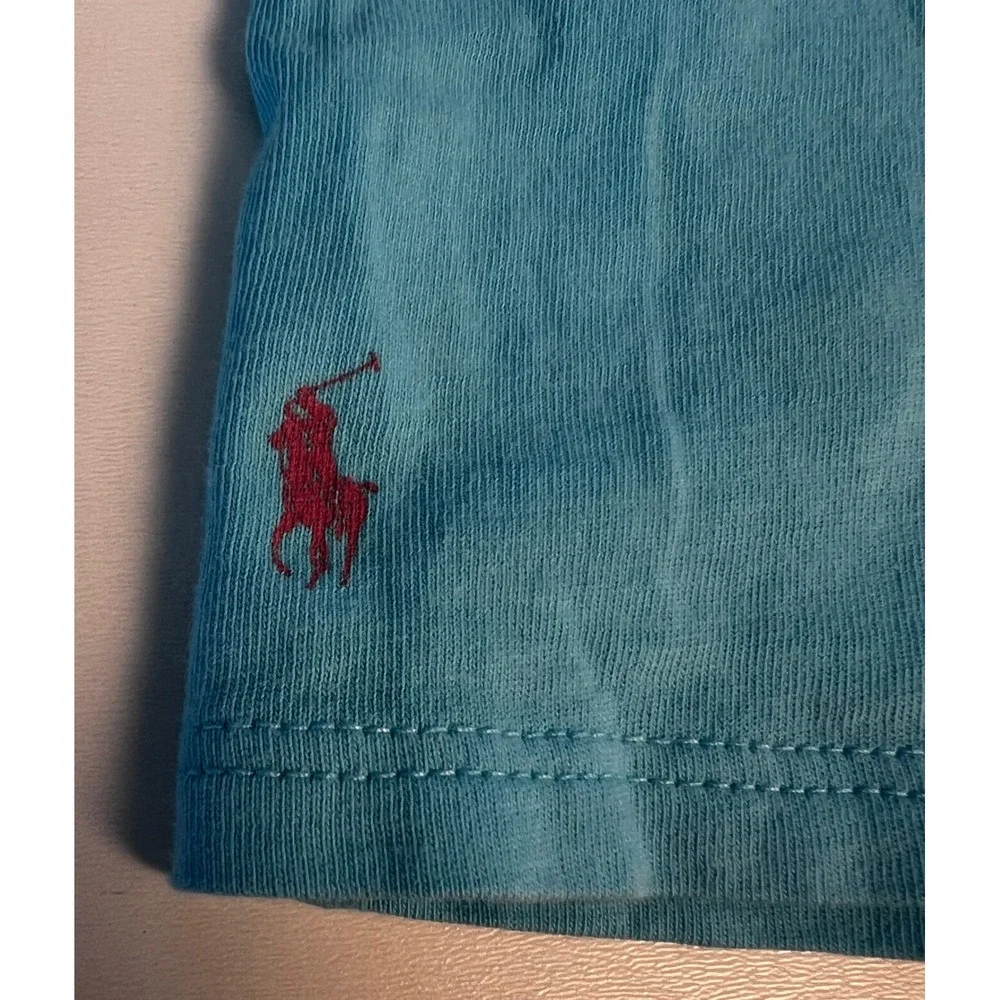 Polo Ralph Lauren Baby Long Sleeve T Shirt‎ Surf Bear Graphic Blue Sz 12mo